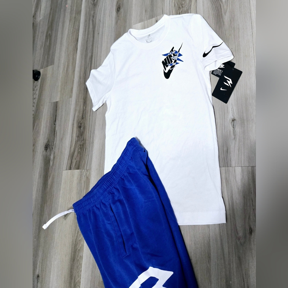 NWT NIKE BOYS SIZE 14 MATCHING SET WHITE BABY BLUE